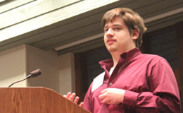 TILF Scholar Christian Peña thanks Dr. Bill Farney for his generous scholarship.